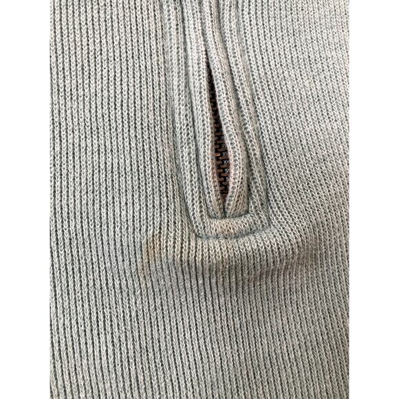 Land's End Sweater Mens Medium Quarter Zip Green Preppy Pullover - Picture 2 of 7